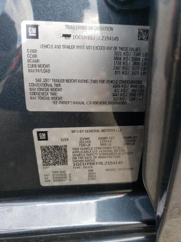 Photo 10 from auction – 2020 CHEVROLET SILVERADO with VIN 1GCUYBEF0LZ154145