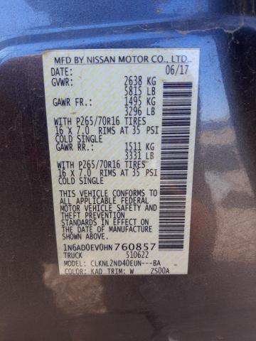 Photo 10 from auction – 2017 NISSAN FRONTIER S with VIN 1N6AD0EV0HN760857