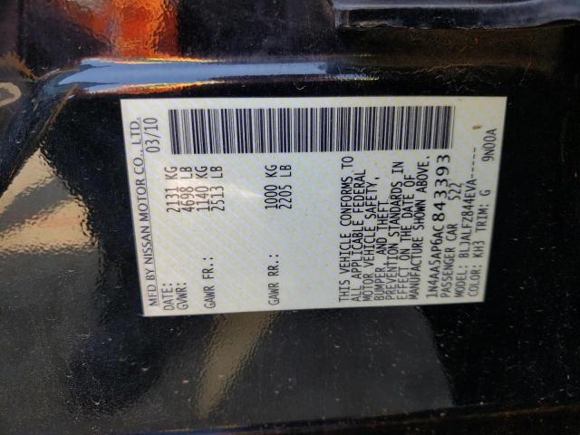 Photo 10 from auction – 2010 NISSAN MAXIMA S with VIN 1N4AA5AP6AC843393
