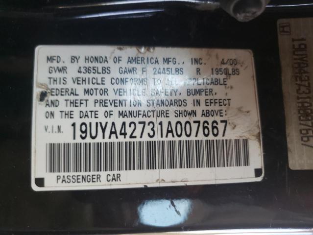 Photo 10 from auction – 2001 ACURA 3.2CL TYPE with VIN 19UYA42731A007667