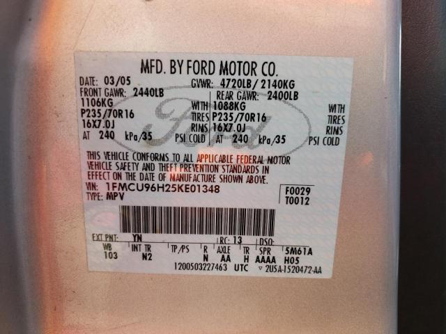 Photo 10 from auction – 2005 FORD ESCAPE HEV with VIN 1FMCU96H25KE01348