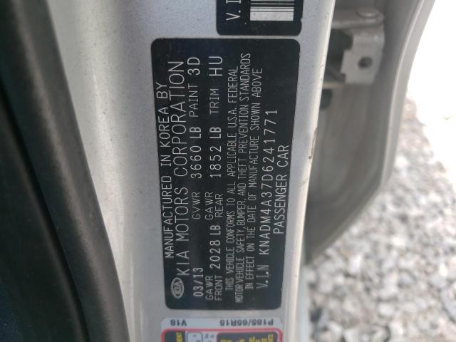 Photo 10 from auction – 2013 KIA RIO LX with VIN KNADM4A37D6241771