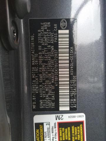 Photo 10 from auction – 2011 TOYOTA CAMRY BASE with VIN 4T1BF3EK7BU172827