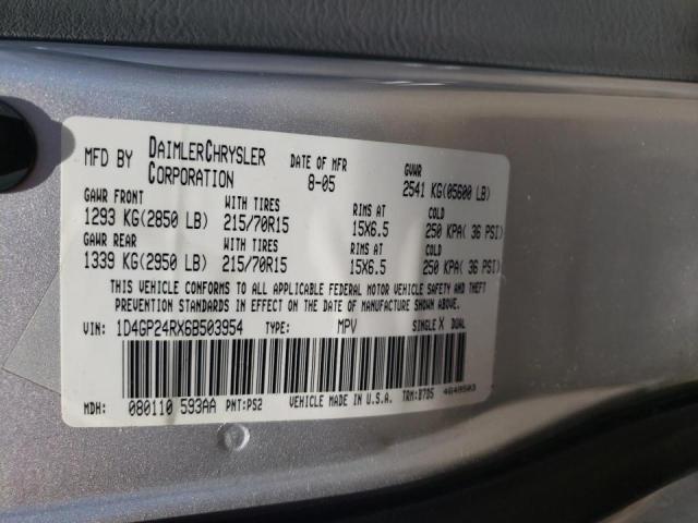 Photo 10 from auction – 2006 DODGE GRAND CARA with VIN 1D4GP24RX6B503954