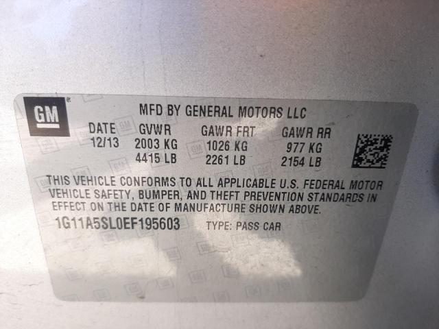 Photo 10 from auction – 2014 CHEVROLET MALIBU LS with VIN 1G11A5SL0EF195603