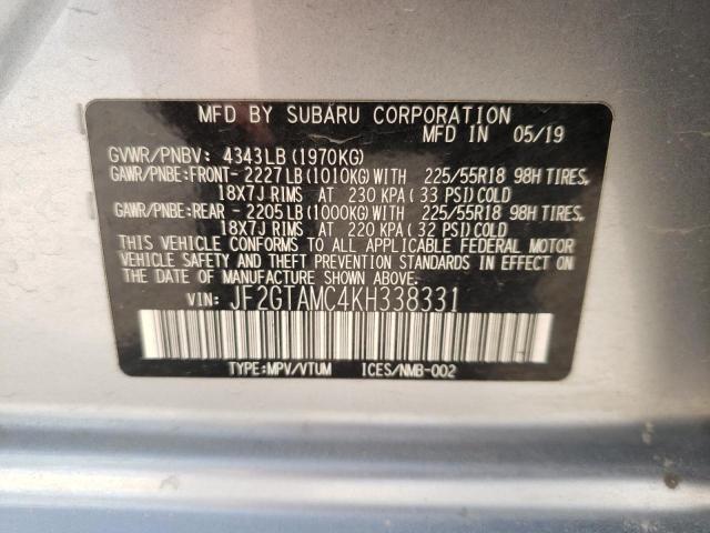 Photo 10 from auction – 2019 SUBARU CROSSTREK with VIN JF2GTAMC4KH338331