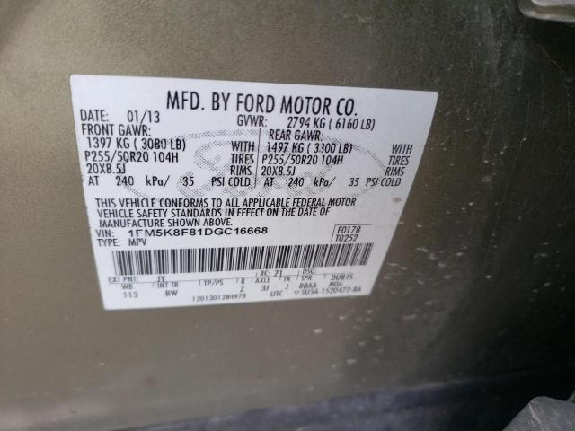 Photo 10 from auction – 2013 FORD EXPLORER L with VIN 1FM5K8F81DGC16668