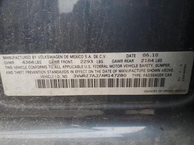 Photo 10 from auction – 2010 VOLKSWAGEN JETTA with VIN 3VWRZ7AJ7AM147280