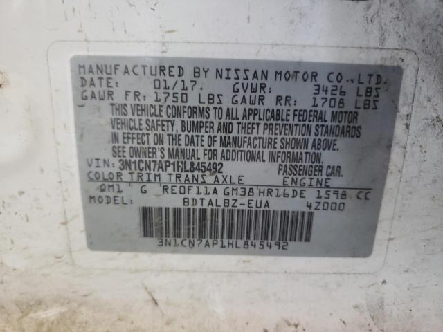 Photo 10 from auction – 2017 NISSAN VERSA S with VIN 3N1CN7AP1HL845492