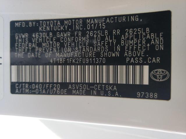 Photo 10 from auction – 2015 TOYOTA CAMRY LE with VIN 4T1BF1FK2FU911370