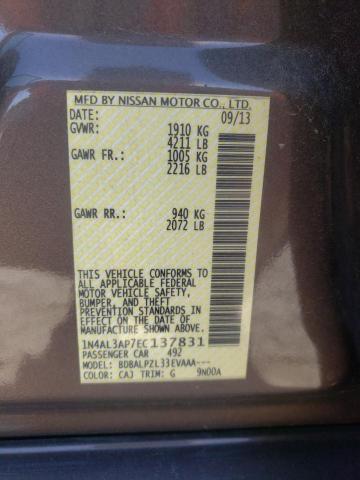 Photo 10 from auction – 2014 NISSAN ALTIMA 2.5 with VIN 1N4AL3AP7EC137831