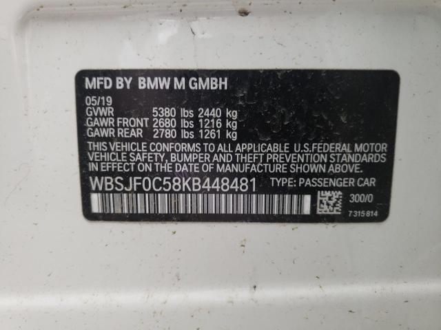 Photo 10 from auction – 2019 BMW M5 with VIN WBSJF0C58KB448481