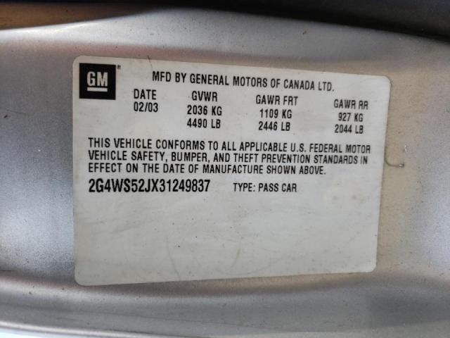 Photo 10 from auction – 2003 BUICK CENTURY CU with VIN 2G4WS52JX31249837