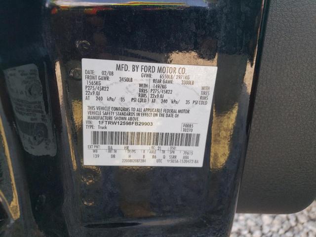 Photo 10 from auction – 2008 FORD F150 SUPER with VIN 1FTRW12598FB29903