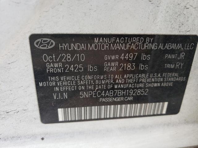 Photo 10 from auction – 2011 HYUNDAI SONATA SE with VIN 5NPEC4AB7BH192852