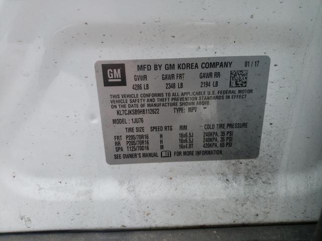 Photo 10 from auction – 2017 CHEVROLET TRAX LS with VIN KL7CJKSB9HB112622