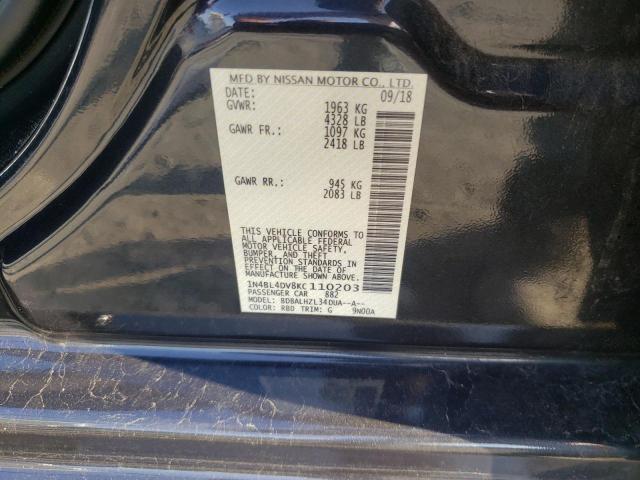 Photo 10 from auction – 2019 NISSAN ALTIMA SV with VIN 1N4BL4DV8KC110203