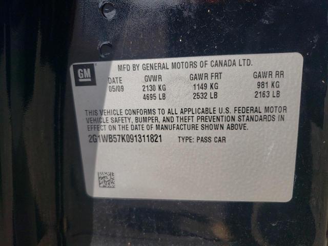 Photo 10 from auction – 2009 CHEVROLET IMPALA with VIN 2G1WB57K091311821