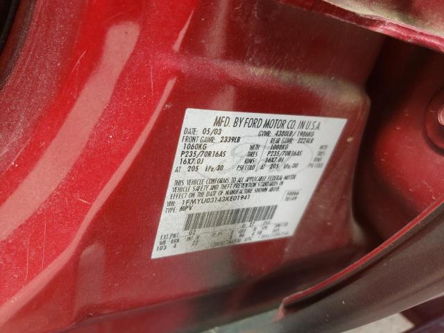 Photo 10 from auction – 2003 FORD ESCAPE with VIN 1FMYU03143KE01941