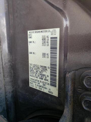 Photo 10 from auction – 2013 NISSAN MAXIMA S with VIN 1N4AA5AP5DC810356