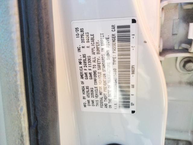 Photo 10 from auction – 2006 ACURA 3.2TL with VIN 19UUA66246A005460