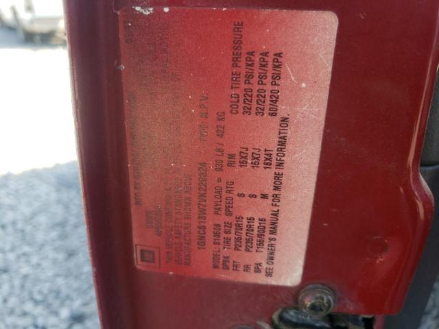 Photo 10 from auction – 1997 CHEVROLET BLAZER with VIN 1GNCS13W7VK229324