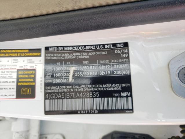 Photo 10 from auction – 2014 MERCEDES-BENZ ML 350 with VIN 4JGDA5JB7EA428835