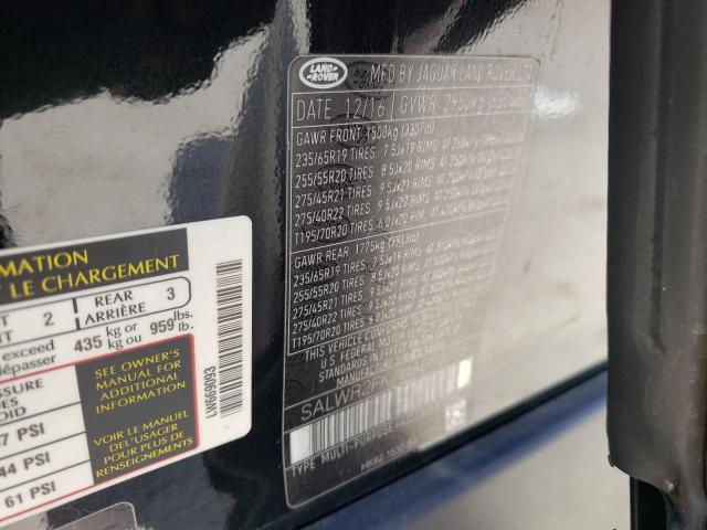 Photo 10 from auction – 2017 LAND ROVER RANGE ROVE with VIN SALWR2FK7HA669093