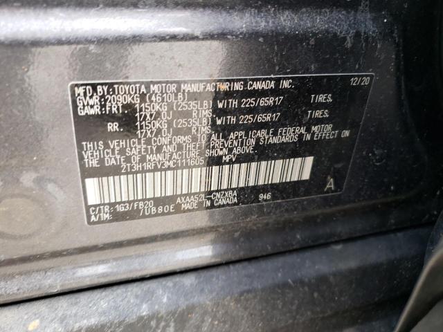 Photo 10 from auction – 2021 TOYOTA RAV4 LE with VIN 2T3H1RFV3MC111605
