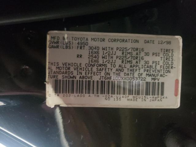 Photo 10 from auction – 1999 LEXUS RX 300 with VIN JT6HF10UXX0053722