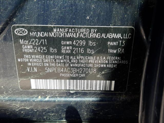 Photo 10 from auction – 2011 HYUNDAI SONATA GLS with VIN 5NPEB4AC3BH270118