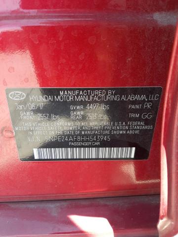 Photo 10 from auction – 2017 HYUNDAI SONATA SE with VIN 5NPE24AF8HH543945
