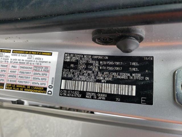 Photo 10 from auction – 2015 TOYOTA 4RUNNER SR with VIN JTEBU5JR9F5224527