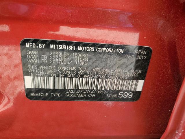 Photo 10 from auction – 2013 MITSUBISHI LANCER with VIN JA32U2FU2DU009959