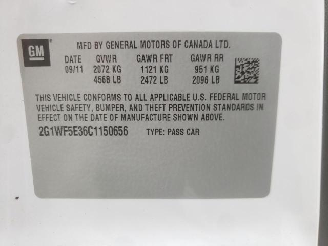 Photo 10 from auction – 2012 CHEVROLET IMPALA LS with VIN 2G1WF5E36C1150656