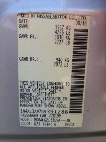 Photo 10 from auction – 2016 NISSAN ALTIMA 2.5 with VIN 1N4AL3AP7GN391286