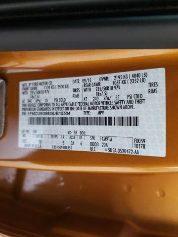 Photo 10 from auction – 2016 FORD ESCAPE SE with VIN 1FMCU9G98GUB15504