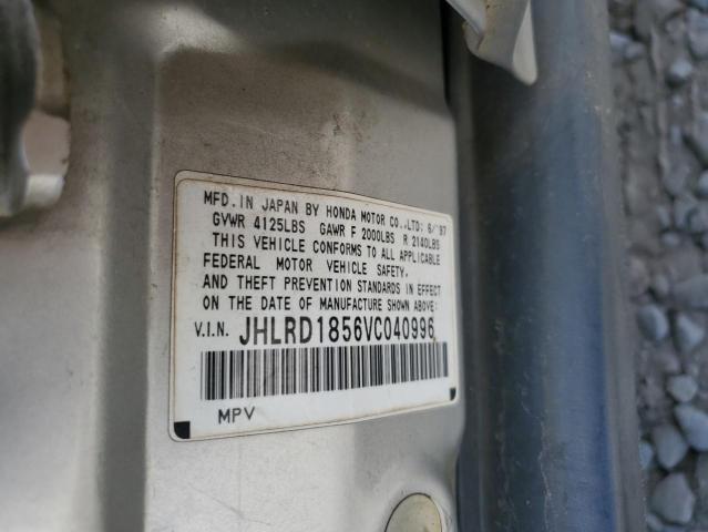 Photo 10 from auction – 1997 HONDA CR-V LX with VIN JHLRD1856VC040996