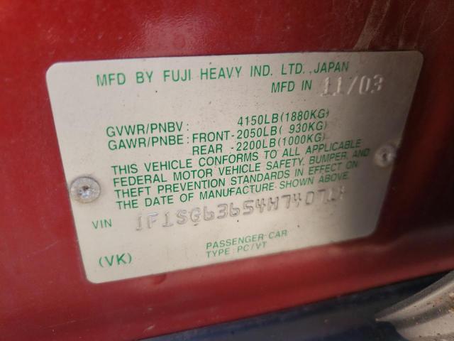 Photo 10 from auction – 2004 SUBARU FORESTER 2 with VIN JF1SG63654H740714