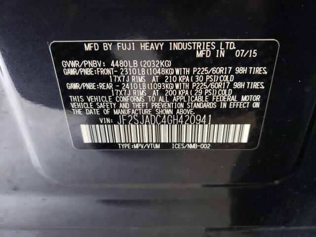 Photo 10 from auction – 2016 SUBARU FORESTER 2 with VIN JF2SJADC4GH420941