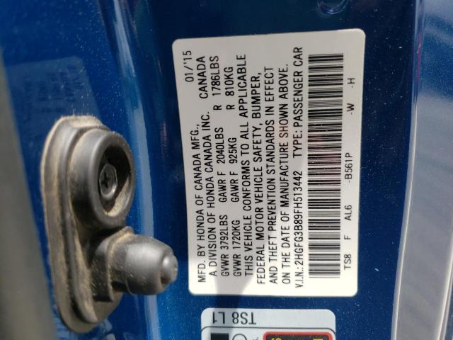Photo 10 from auction – 2015 HONDA CIVIC EX with VIN 2HGFG3B89FH513442