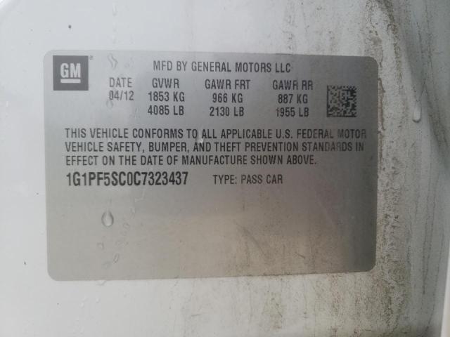 Photo 10 from auction – 2012 CHEVROLET CRUZE LT with VIN 1G1PF5SC0C7323437
