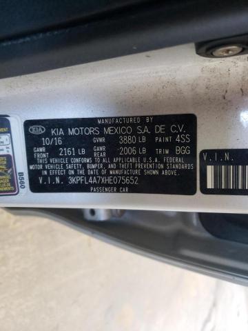 Photo 10 from auction – 2017 KIA FORTE LX with VIN 3KPFL4A7XHE075652
