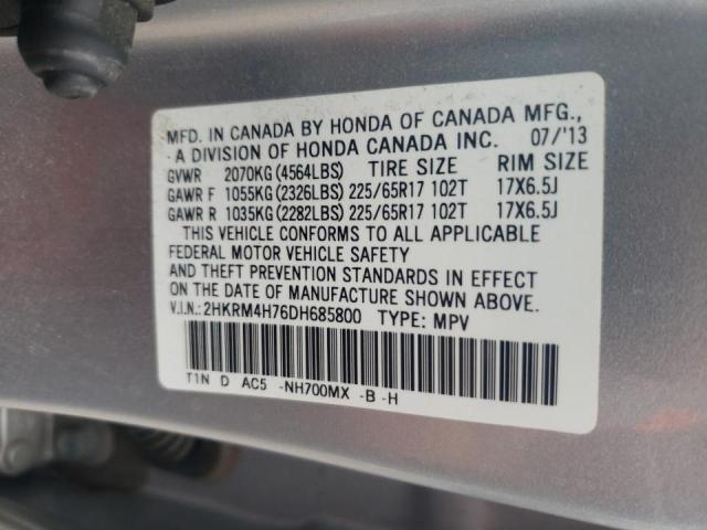 Photo 10 from auction – 2013 HONDA CR-V EXL with VIN 2HKRM4H76DH685800