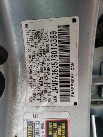 Photo 10 from auction – 2007 HONDA CIVIC HYBR with VIN JHMFA36257S010389