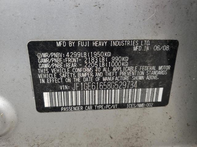 Photo 10 from auction – 2008 SUBARU IMPREZA 2. with VIN JF1GE61658G529734