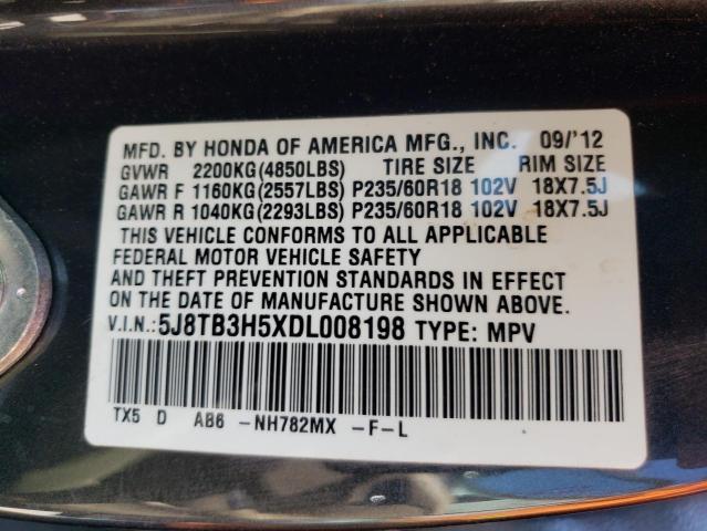 Photo 10 from auction – 2013 ACURA RDX TECHNO with VIN 5J8TB3H5XDL008198