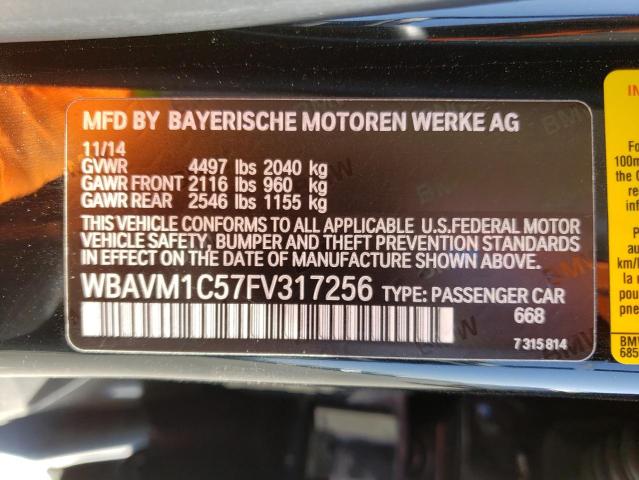Photo 10 from auction – 2015 BMW X1 SDRIVE2 with VIN WBAVM1C57FV317256