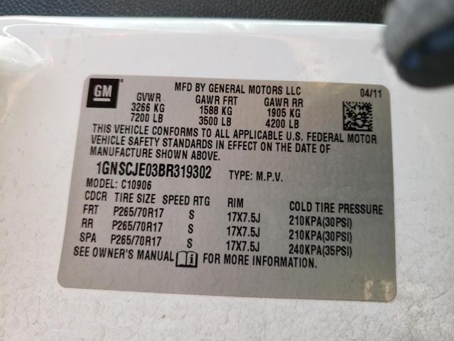 Photo 10 from auction – 2011 CHEVROLET SUBURBAN C with VIN 1GNSCJE03BR319302