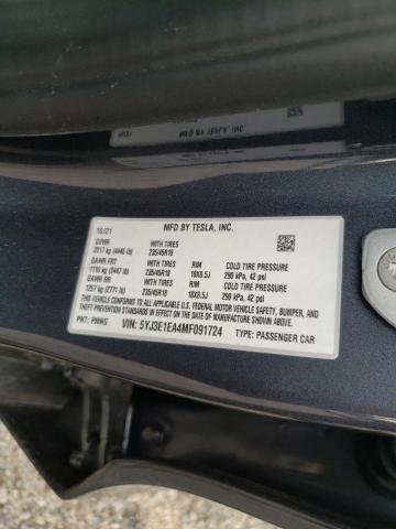 Photo 10 from auction – 2021 TESLA MODEL 3 with VIN 5YJ3E1EA4MF091724